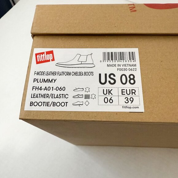 FitFlop NWB Sz 8 F-Mode Plummy Leather Flatform Chelsea Bootie - Picture 9 of 11